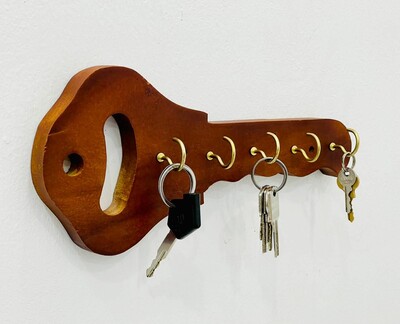 Wooden Key Shape Key Holder